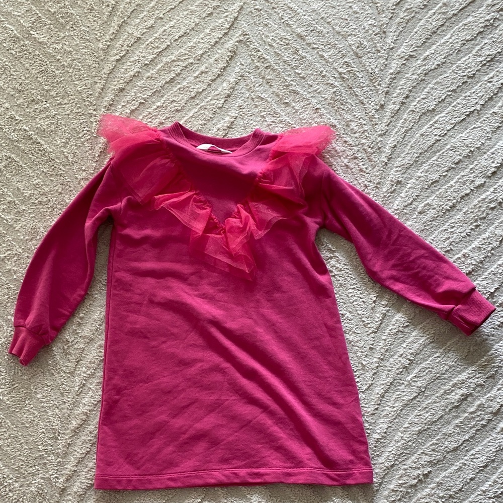 H&M Fuchsia Long Sleeve Top with Ruffle Accents